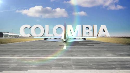 Videohive - Commercial Airplane Landing Country Colombia - 35251082