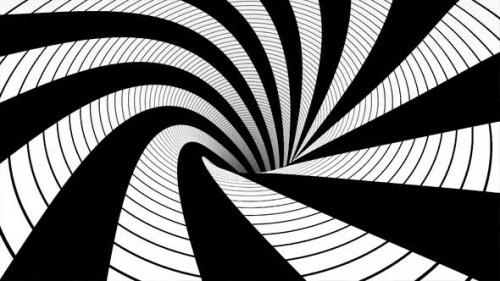 Videohive - Abstract motion animation in a black and white tunnel - 35251324