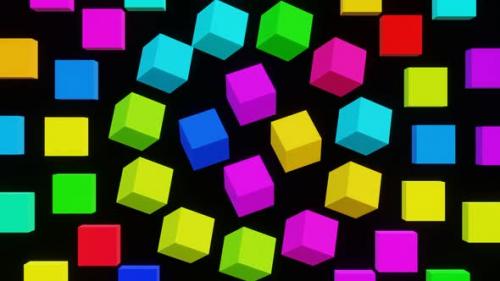 Videohive - Vj Loop Spinning Multicolored Cubes 02 - 35252346