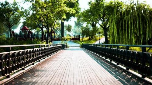 Videohive - View of Deserted Bridge in the Middle of the COVID19 Pandemic - 35252674