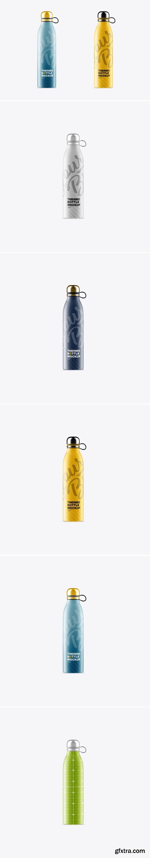 Metallic Thermo Bottle with Kraft Tube Mockup