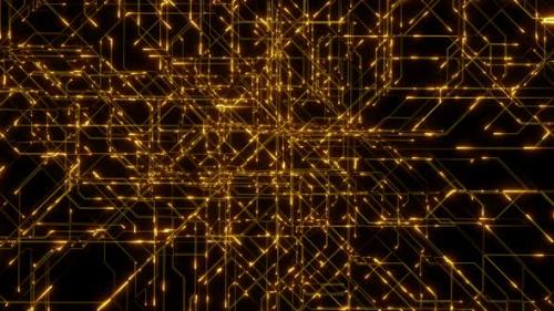 Videohive - artificial intelligence network Ai line circuit technology Data Transfer abstract 5g Yellow - 35255531