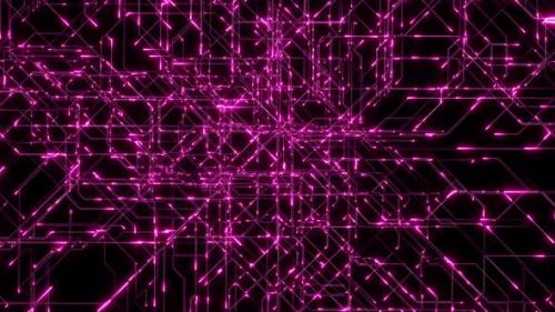Videohive - artificial intelligence network Ai line circuit technology Data Transfer abstract 5g Pink - 35255534