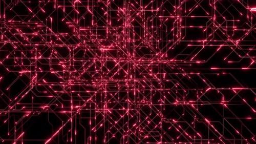 Videohive - artificial intelligence network Ai line circuit technology Data Transfer abstract 5g Red - 35255535