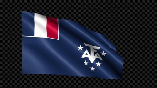 Videohive - French Southern And Antarctic Lands Flag Blowing In The Wind - 35255732