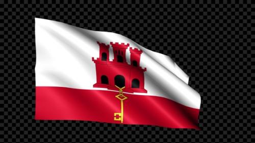 Videohive - Gibraltar Flag Blowing In The Wind - 35255743