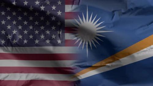 Videohive - United States and Marshall Islands flag - 35261070