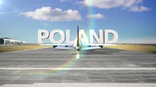 Videohive - Commercial Airplane Landing Country Poland - 35261193
