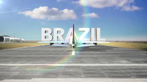 Videohive - Commercial Airplane Landing Country Brazil - 35261197