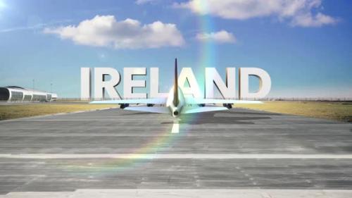 Videohive - Commercial Airplane Landing Country Ireland - 35261198
