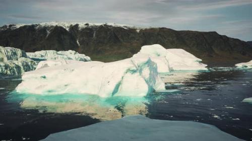 Videohive - Antarctic Iceberg Landscape with Glacier Running Into Ocean - 35266424