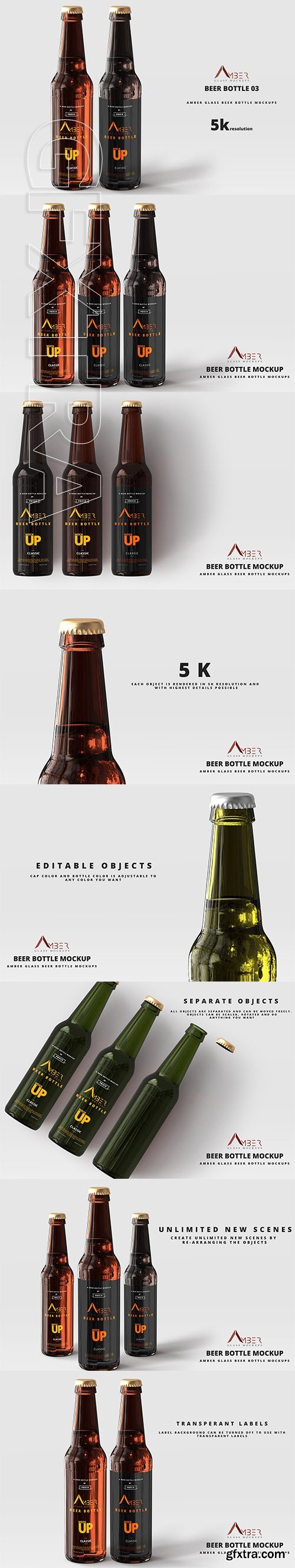 Amber Glass Beer Bottle Mockup 03 2927058
