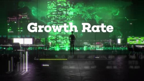 Videohive - Finance Businessman in Office With Growth Rate Text - 35213201