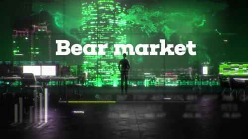 Videohive - Finance Businessman in Office With Bear Market Text - 35213222