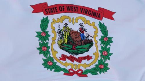 Videohive - Flag of West Virginia State Region of the United States Waving at Wind - 35229899