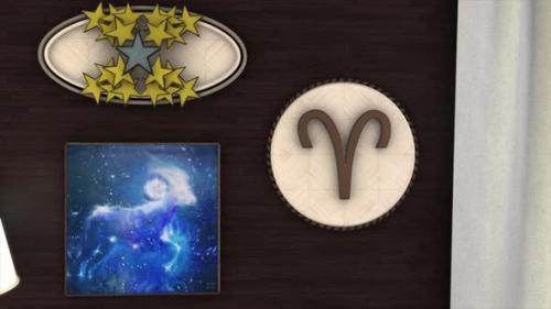 Videohive - Zodiac sign Aries hanging on the wall - 35251346