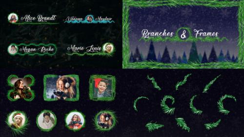 Videohive - Christmas Branches And Vignettes for DaVinci Resolve - 35291995