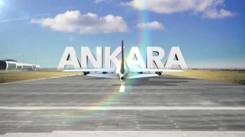 Videohive - Commercial Airplane Landing Capitals And Cities Ankara - 35329285