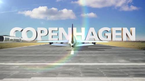 Videohive - Commercial Airplane Landing Capitals And Cities Copenhagen - 35329289