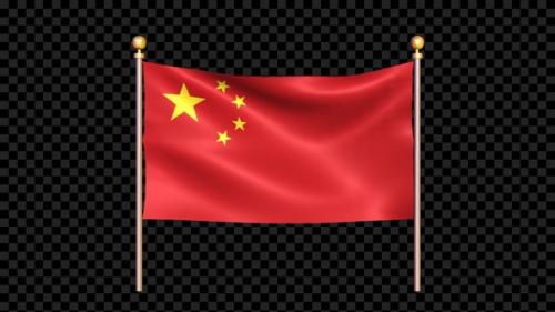 Videohive - Flag Of China Waving In Double Pole Looped - 35330570