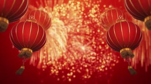 Videohive - Chinese New Year with Firework 4K - 35343976