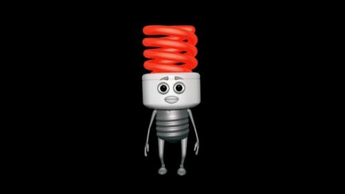 Videohive - Red Light Bulb Jumping Looped Alpha Channel - 35357666