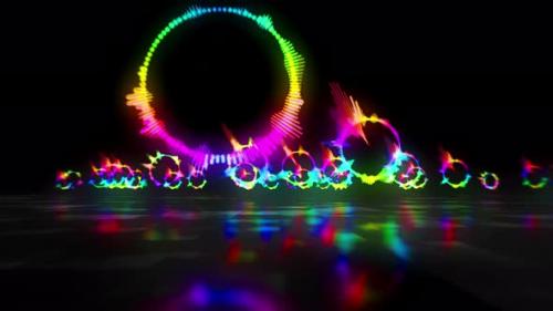 Videohive - Audio spectrum music neon sign abstract loopable hyperspace - 35358581
