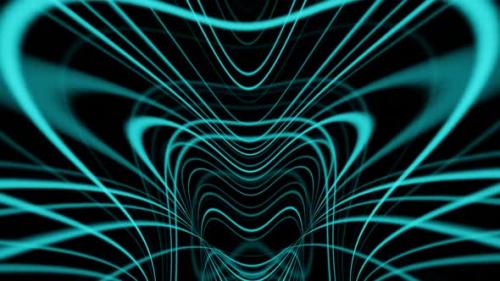 Videohive - Vj Loop Sci Fi Flight Among An Abstract Tunnel Of Mint Colored Lines 02 - 35359727