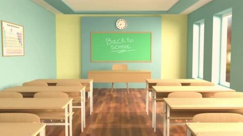 Videohive - Back To School Empty Classroom No students in class - 26708207