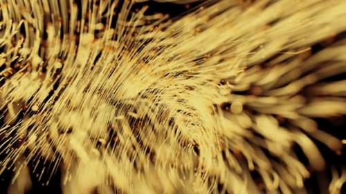 Videohive - Golden Background Of Glowing Fibers - 34828618