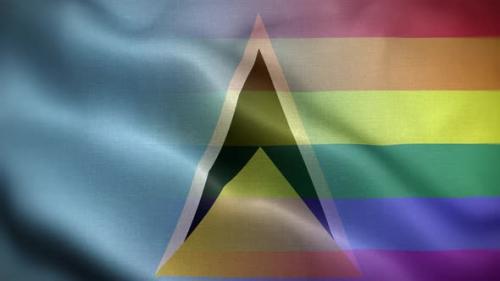 Videohive - LGBT Saint Lucia Flag Loop Background 4K - 35280008