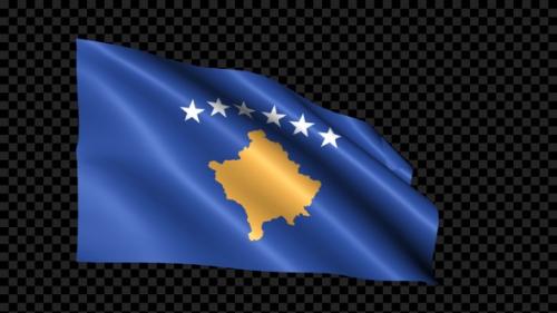 Videohive - Kosovo Flag Blowing In The Wind - 35297907
