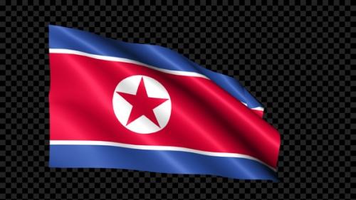 Videohive - Korea North Flag Blowing In The Wind - 35297908