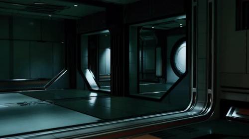 Videohive - Futuristic Interior of Spaceship Corridor with Light - 35271251