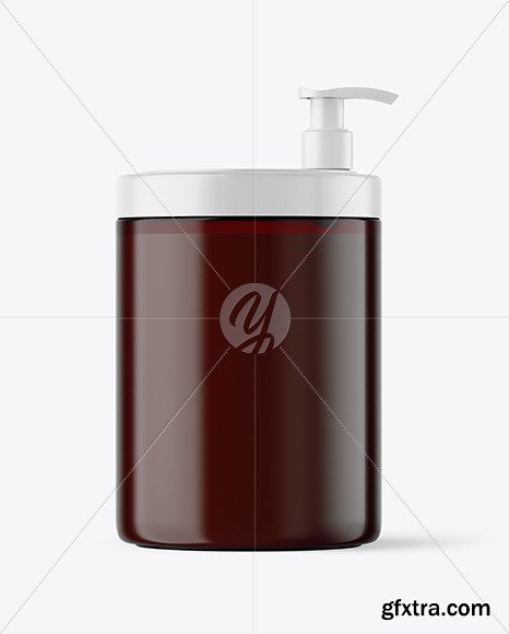 Amber Jar with Pump Mockup 56280