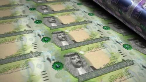 Videohive - Bahrain Dinar money banknotes printing seamless loop - 35315483