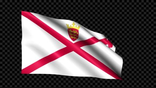 Videohive - Jersey Flag Blowing In The Wind - 35269635