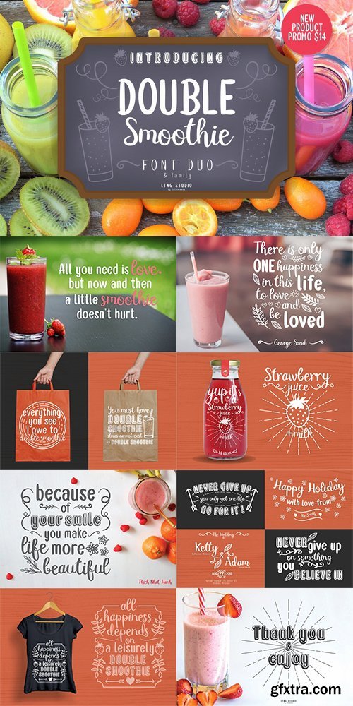 Double smoothie font duo & family 2512997