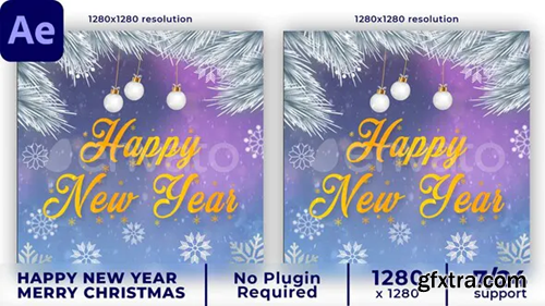 Videohive Merry Christmas Intro | Happy New Year Intro | Instagram post 35375569