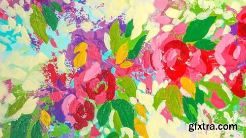 Learn to create Acrylic Abstract Floral paintings