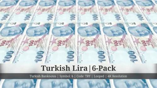 Videohive - Turkish Lira | Turkey Currency - 6 Pack | 4K Resolution | Looped - 35315156