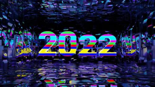 Videohive - VJ Loop Animation of the Numbers of the New Year 2022 - 35321341