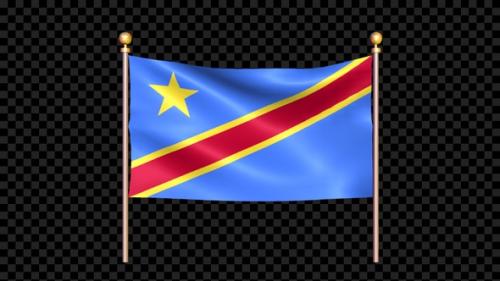Videohive - Flag Of Congo Democratic Republic Of The Waving In Double Pole - 35323068