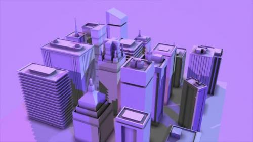 Videohive - Abstract animation of 3d buildings - 35329797