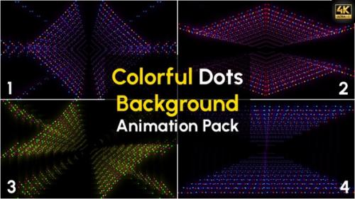 Videohive - Colorful Vj Dots Background Abstract Animation Pack - 35312249