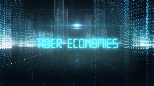 Videohive - Skyscrapers Digital City Economics Word Tiger Economies - 35335371