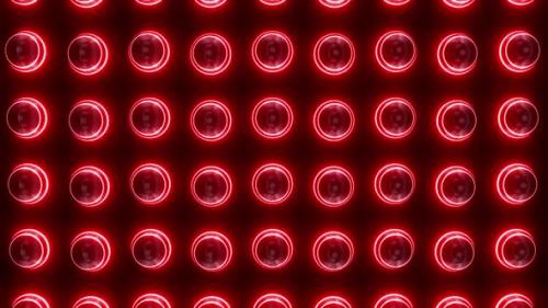 Videohive - 4k Red Flashing Neon Spheres Loops Pack - 35338025