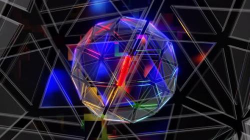 Videohive - VJ Loop Animation of NFT Rotation in a Crystal Ball - 35347937
