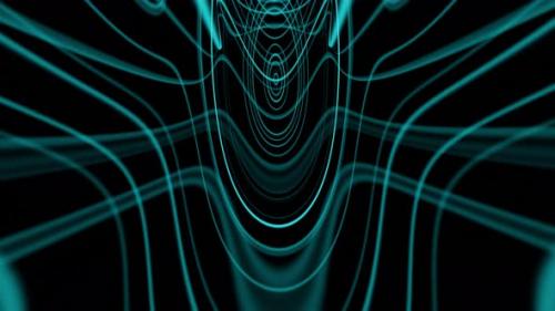 Videohive - VJ Loop Sci Fi Flight Among an Abstract Tunnel of Mintcolored Lines - 35348293