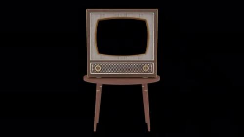 Videohive - Vintage Tv With Transparent Background Turning On And Off Old Television 4k Uhd - 34485814